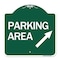 Signmission Parking Area Up Right Arrow, Green & White Aluminum Architectural Sign, 18" x 18", GW-1818-24613 A-DES-GW-1818-24613 - alternate 1